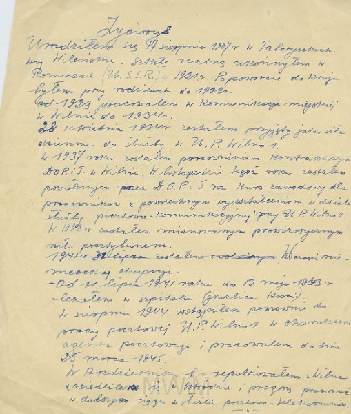 KKE 5490-1.jpg - Dok. Życiorys Michała Katkowskiego, Ostróda, 22 XI 1945 r.